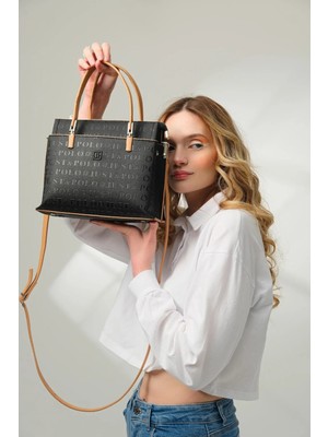 Just Polo Kadın Orijinal Just Polo 5 Bölmeli Şık El & Omuz Çantası Shoulder Bag Ebat : 22 x 25 cm