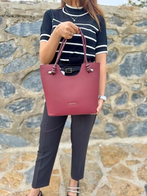 Just Polo Kadın Orijinal Just Polo Yeni Sezon Büyük Boy Yumuşak Deri Lüks El Çantası Shopper