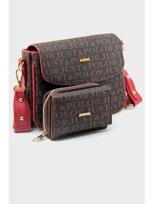 Just Polo Kadın Orijinal Just Polo Ayarlanabilir Askılı Şık El & Omuz Çantası ve Cüzdanı Kombin Shopper