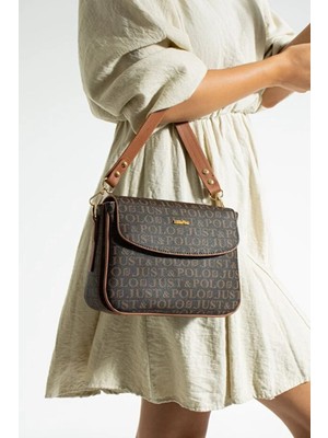 Just Polo Kadın Baskılı Ayarlanabilir Askılı Şık ve Lüks El & Omuz Çantası Shoulder Bag
