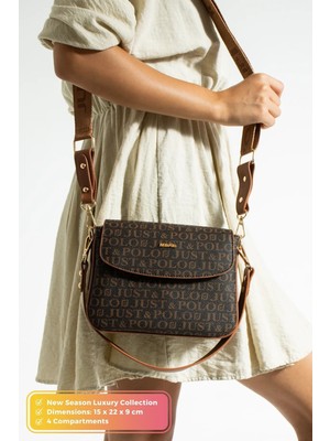 Just Polo Kadın Kahve Taba Günlük Kullanıma Uygun Şık ve Kullanışlı Askılı Omuz Çantası Shoulder Bag