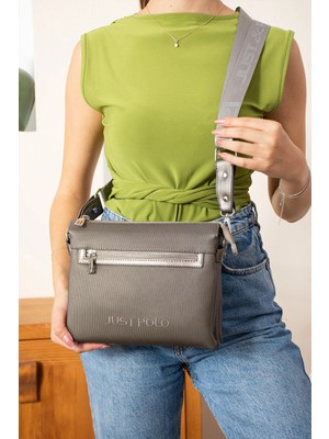Just Polo Kadın Gri Ayarlanabilir Uzun Askılı Omuz Çantası P346036MH