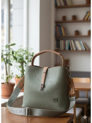 Just Polo Kadın Orta Boy 3 Bölmeli Ayarlanabilir Askılı Şık El & Omuz Çantası Shoulder Bag Ebat : 22 x 20 cm