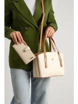 Just Polo Kadın Orijinal Just Polo 5 Bölmeli Şık El & Omuz Çantası ve Cüzdanı Kombin Shoulder Bag 26 x 24