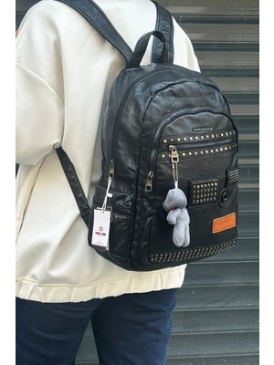 Just Polo Kadın Siyah Ithal Yıkamalı Deri Okul & Sırt Çantası Shopper 2310000MH