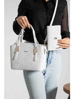 Just Polo Kadın Monogram Baskılı El ve Omuz Çantası 232066MH
