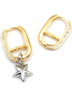 Royaleks Halka Yıldız Küpe - Gümüş