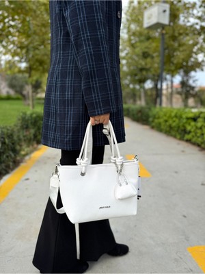 Just Polo Kadın Yeni Sezon Yumuşak Deri 4 Bölmeli Ayarlanabilir Askılı Lüks El ve Omuz Çantası Shopper