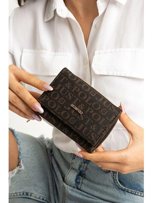 Just Polo Kadın Bol Kartlık ve Kağıt Para Bölmeli Bölmeli Fermuarlı & Kapaklı Cüzdan Shopper