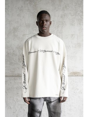 Machinist Erkek Baskılı Uzun Kollu Tişört Uzay Grisi