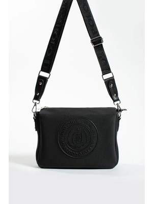 Just Polo Siyah Orta Boy Kalın Askılı Günlük Çapraz Kadın Omuz Çantası 6009MH