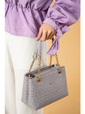 Just Polo Kadın Baskılı Uzun Ayarlanabilir Askılı Şık El ve Omuz Çantası Shoulder Bag