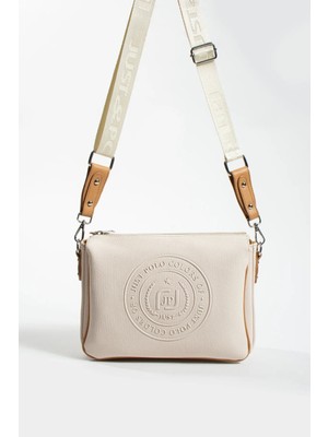 Just Polo Krem Taba Orta Boy Kalın Askılı Günlük Çapraz Kadın Omuz Çantası 6009MH