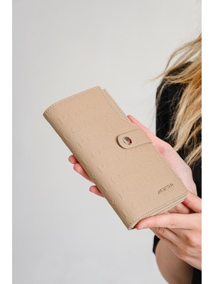 Just Polo Kadın Kilit Detaylı Cüzdan 1001-GD Kum