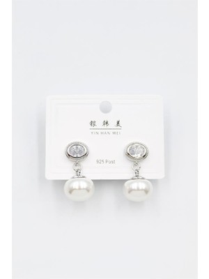 Royaleks Incili Taşlı Küpe - Gümüş