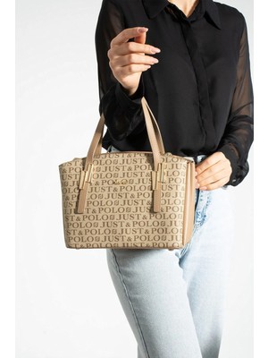 Just Polo Kadın Baskı Desenli Orta Boy El ve Omuz Çantası