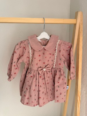 Kız Bebek Çiçek Desenli Uzun Kollu Elbise – Şık & Konforlu