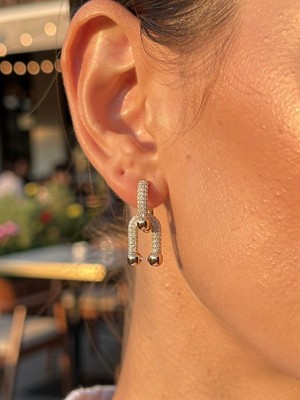 MonCherietr Tıvıa Zirkon Taşlı Altın Kaplama Küpe