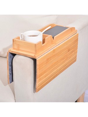 Topdan Katlanabilir Ahşap Kanepe Tepsisi