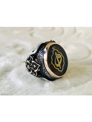 Canka Elif Vav İşlemeli 925 Ayar Erkek Gümüş Yüzük