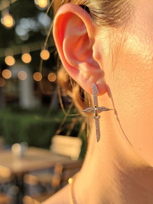 MonCherietr Phoenıx Zirkon Taş Detaylı Altın Kaplama Küpe