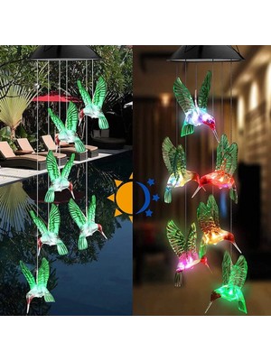 Evolvera Solar LED Işıklı Kuşlu Bahçe Dekoru 6 Ledli,renkli Işık