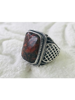 Canka Azurit Taşlı 925 Ayar Gümüş Erkek Yüzük