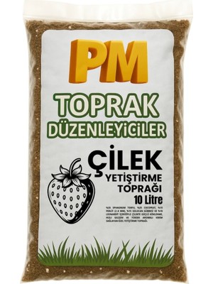 Usplant Çilek Yetiştirme Toprağı 10 Litre – Saksı ve Bahçeye Uygun, Organik, Solucan Gübresi Katkılı Özel Karışım