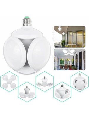 Evolvera LED Futbol Ufo Ampul E27 28W 360 Derece Katlanır Lamba Ac 220V Lamba LED Spot Işık Beyaz Glop LED