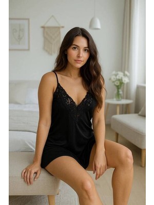 Mulvxbrf BRF02 Zarif Dantel Işlemeli Kadın Gecelik (Mulvix)