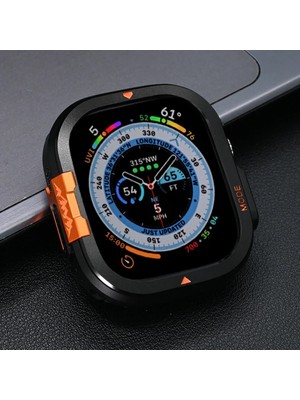 Apple Watch Ultra / Ultra 2/3 49 mm Metal Kasa + Curved Glass Kırılmaz Cam