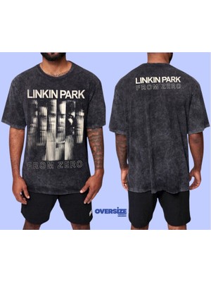 Linkin Park Yıkamalı Over Size Tişört L