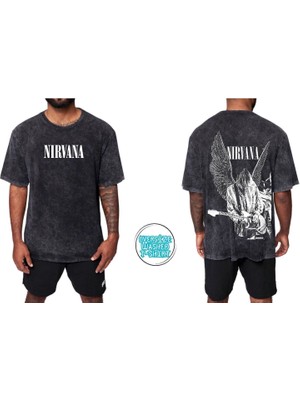 Nirvana Yıkamalı Over Size Tişört S