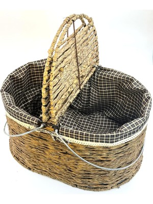 Hasır Piknik Sepeti – Iki Kapaklı, Büyük Boy, Doğal Hasır El Örgüsü Piknik Sepeti, Şık ve Dayanıklı Sofra Sepeti, Dış Mekân, Kamp ve Bahçe Kullanımı Için Ideal (Hasır)