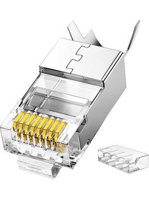 Cat7 10 Gigabit Metal Ethernet Konnektörü Altın Kaplama Korumalı 25 Adet