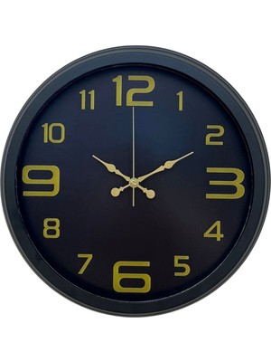 GV Home Zentime Prime Black 40 cm Metal Modern Tasarım Duvar Saati