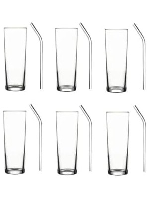 Vodka Bardağı ve Eğimli Cam Pipet Seti. 6 Lı - 12 Parça TYB3CCCPS8VG0S5H83