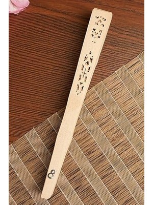 Hafif Ahşap El Yelpazesi Doğal Görünümlü Hafif Estetik Yelpaze Ahşap