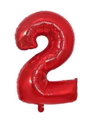 Folyo Balon Kırmızı 2 Rakamı 40 Inç 100 cm