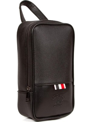 Av A Dos Erkek Siyah Vegan Deri Tıraş Seyahat Kozmetik Portföy Bakım El Çanta Günlük