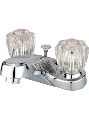 KB161 Amerikan Ikiz Akrilik Saplı 4 Inç Musluk, Parlak Krom