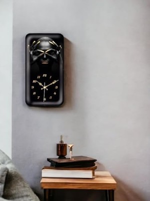 Exculisive Afrika Temalı Duvar Saati Bombeli Cam Sessiz Akar