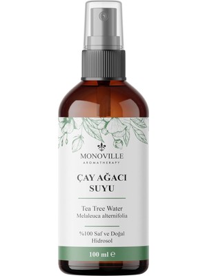 Monoville Çay Ağacı Suyu 100 ml Cam ŞIŞE%100 Saf ve Doğal (Tea Tree Water)
