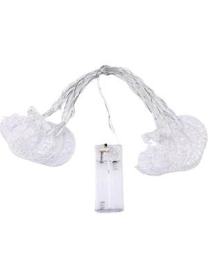 3 Metre LED Işıklı 20'li Ay Yıldız Işık Zinciri Dekoratif Pilli Aydınlatma Ev Dekorasyonu Süsleme Salon Oda Merdiven Balkon Süslemeleri Ramazan Aydınlatma