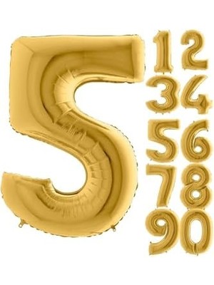 5dm 5 Rakam Balon Folyo Altın Sarısı 16 Inç