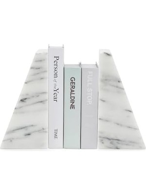 Fox Run ÜÇGEN%100 Doğal Cilalı Beyaz Mermer Kitap Destekleri