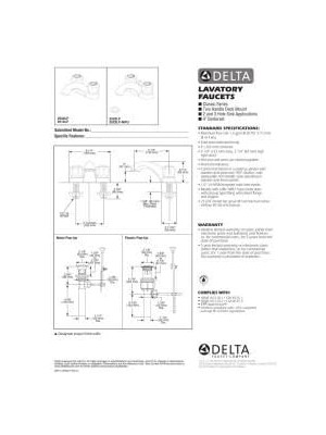 2502LF Klasik Lavabo Bataryası, 5-1/4" x 2" Musluk, 4" Merkez, Krom