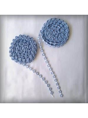 Yıldızlı Nakış Kurdele Seti - Tekstil Sanat Hobisi (Mavi)