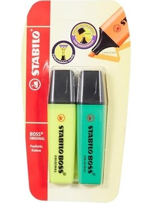 Orıgınal - Fosforlu Kalem - 2'li Blister - Çeşitli Renkler