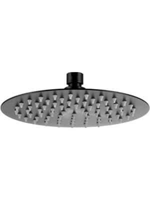 Tepe Duş Başlığı Oval Slim 304 Metal Ø20 cm KTD105 (Mat Siyah)